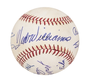 Ted Williams & Casey Stengel Boldly Multi-Signed Hall of Fame Baseball (Beckett MINT 9)